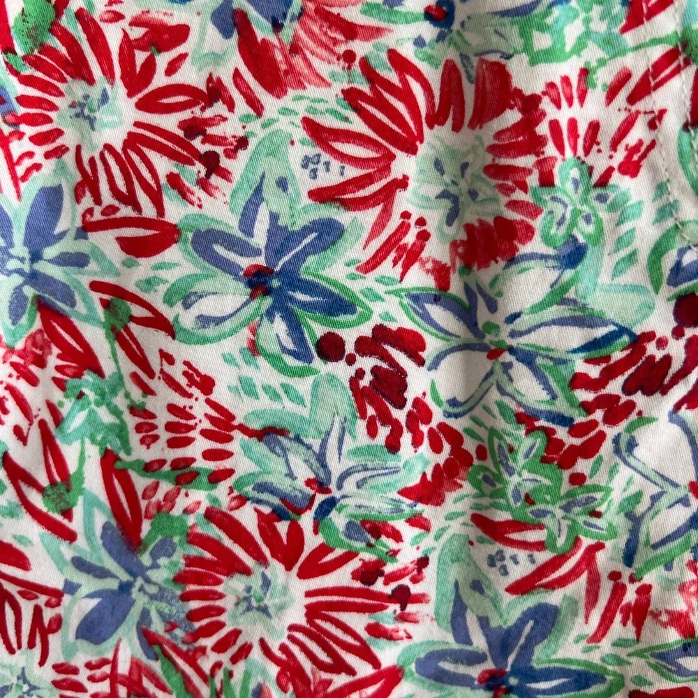 NWT Stella Parker women’s floral blue green cotton blend shorts size 10